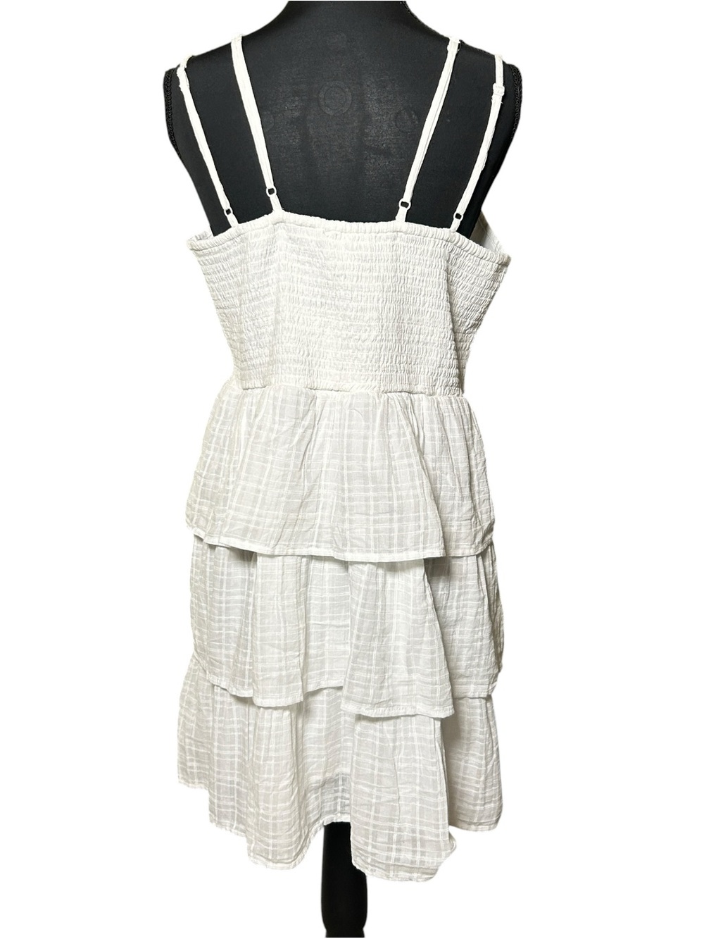 American Eagle White Tiered Ruffle Mini Dress Large NWT Cotton - Picture 3 of 10